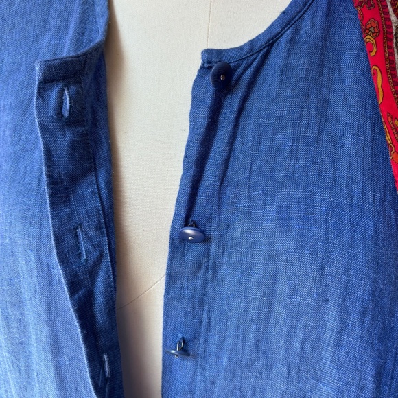 FLAX blue long linen summer coat/jacket/dress. NWT - Picture 14 of 15